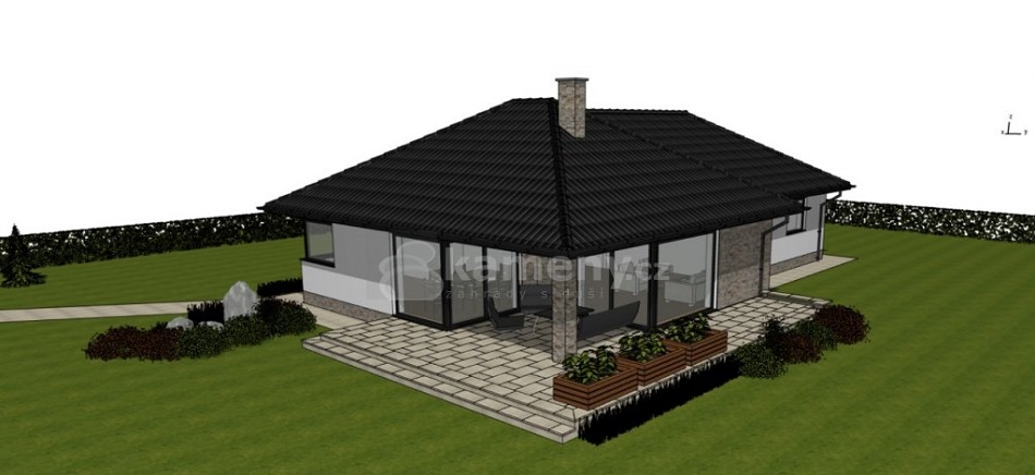 3D Vizualizace rodinného domu a zahrady1